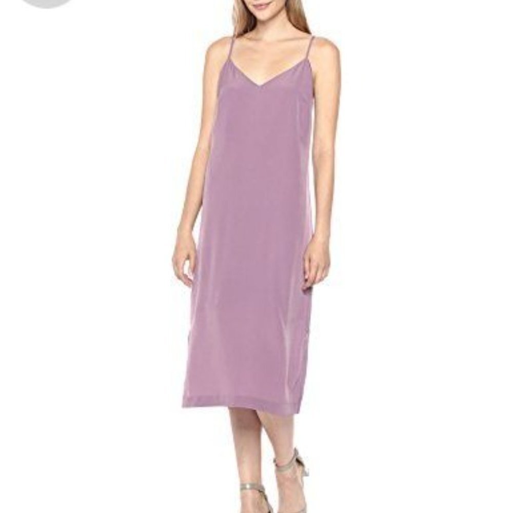 Kensie Soft Crepe V Neck Cami Dress Mauve‎ S